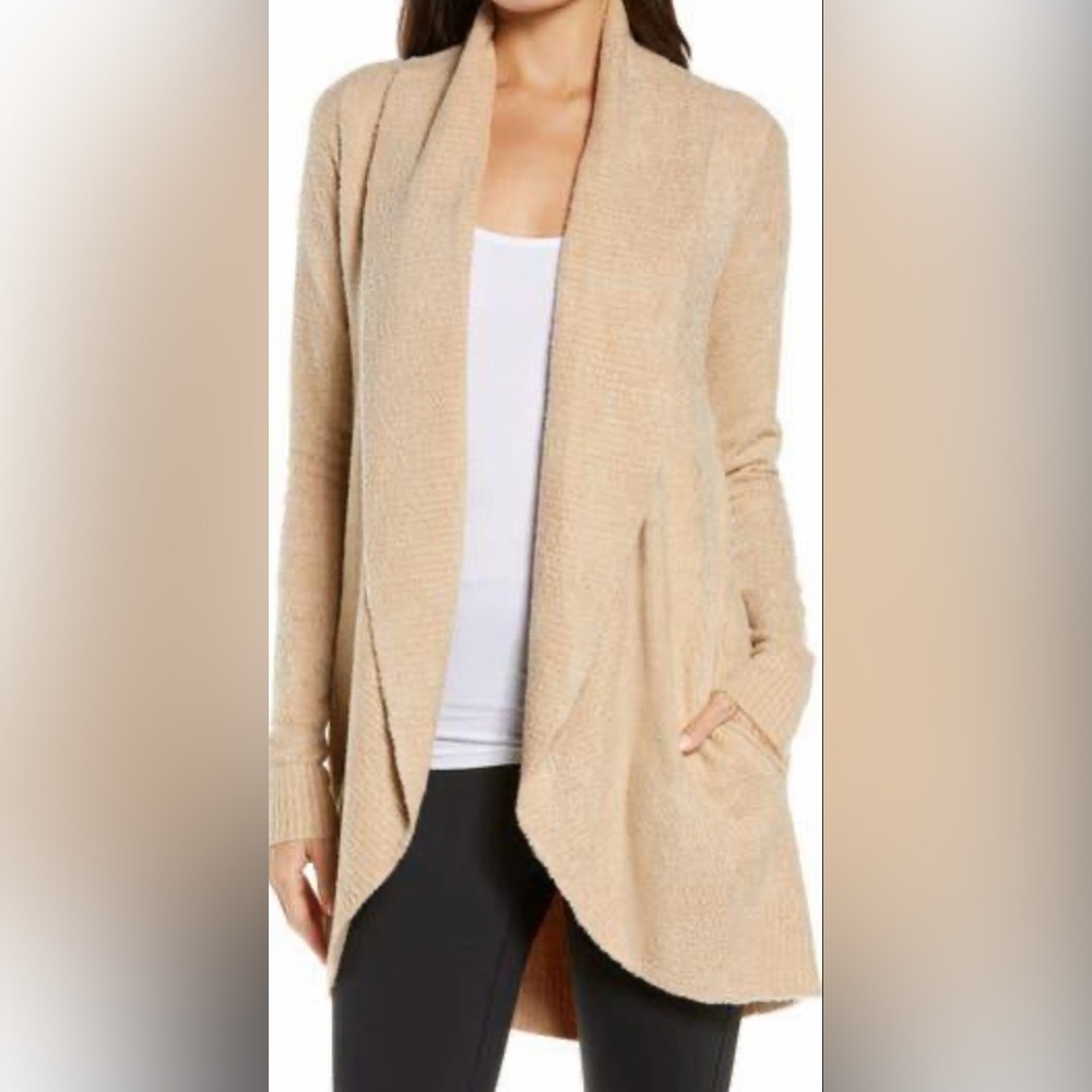 Barefoot Dreams Tan CozyChic Lite Circle Cardi - Size L/XL